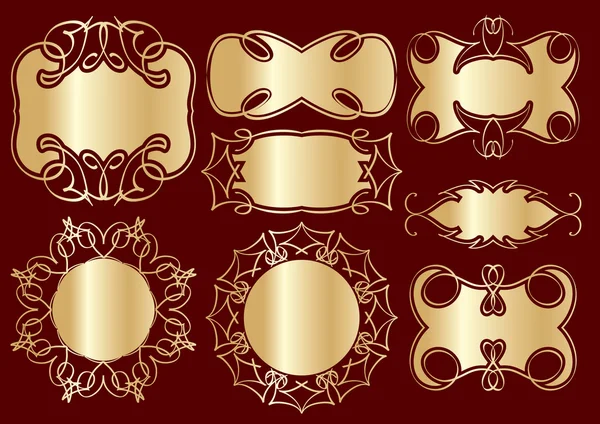 Marcos de oro para el diseño — Archivo Imágenes Vectoriales