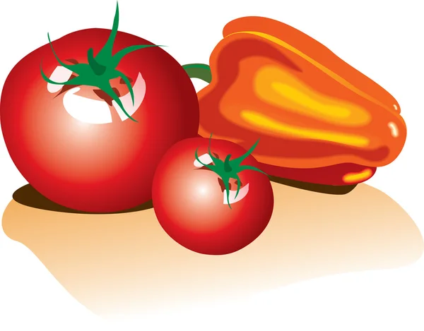 Tomate et poivre — Image vectorielle