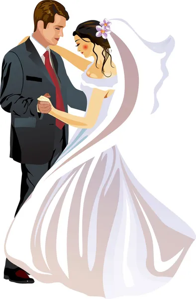 Жених и невеста - Вектор — стоковый вектор