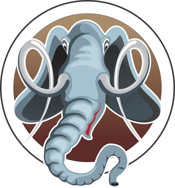 Head of the elephant — Stock Vector
