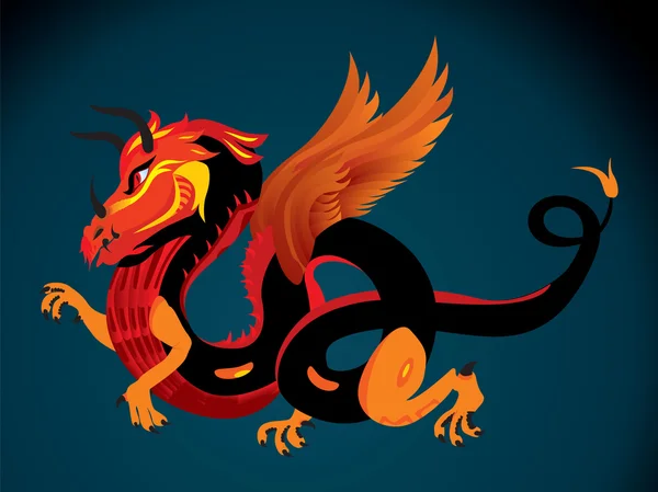 Dragón rojo — Archivo Imágenes Vectoriales