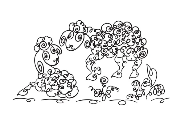 Векторна ілюстрація овець — стоковий вектор