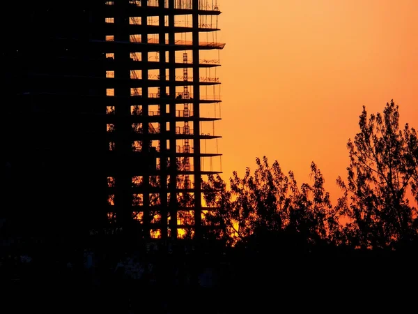 Gebäude. Sonnenuntergang. — Stockfoto