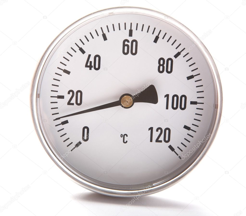 The round thermometer isolated