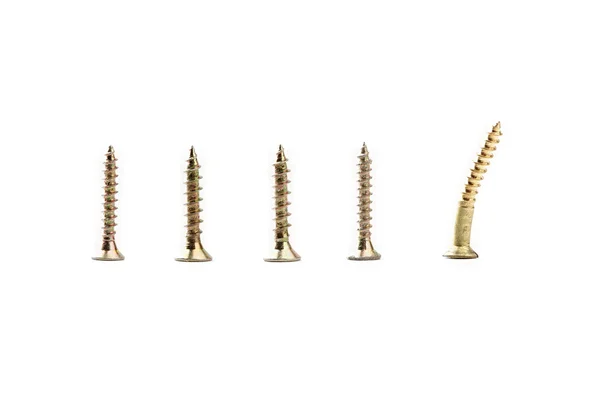Line of golden screws — Stock Photo, Image