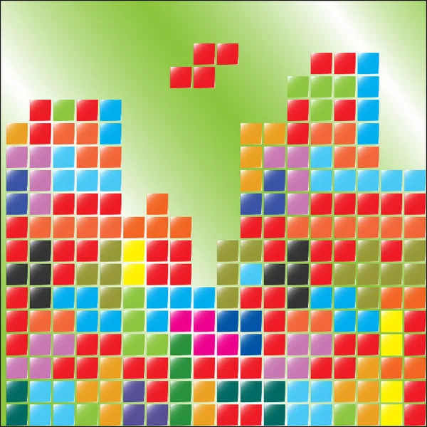 Kleur blokken, tetris — Stockvector