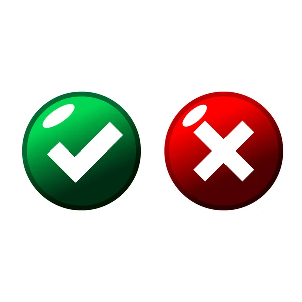 Botones web verdes y rojos — Vector de stock