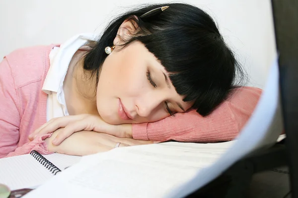 Girl having a nap just right — Stock Photo, Image
