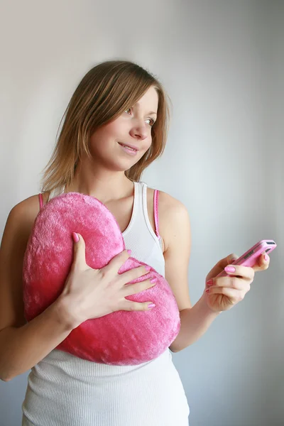 stock image Girl with mobile phone