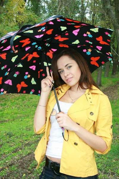 Woman holding a umbrella — Stock Photo, Image