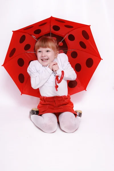 Dítě s deštníkem — Stock fotografie