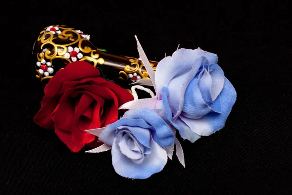 Artificial handmade roses — Stock Photo, Image