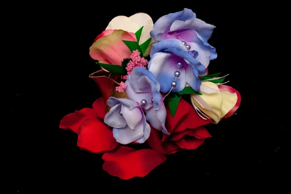 Artificial handmade roses — Stock Photo, Image