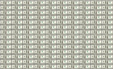 Background of rows of american dollars clipart