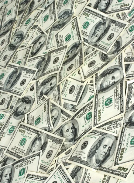 Куча банкнот на сто долларов — стоковое фото