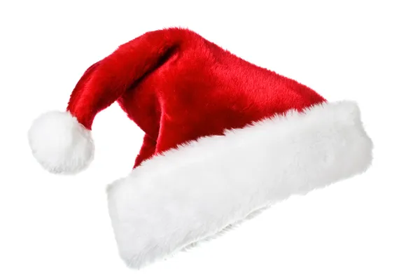 Santa klobouk izolovaný na bílém — Stock fotografie