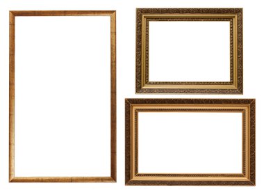 Three picture frames isolated clipart