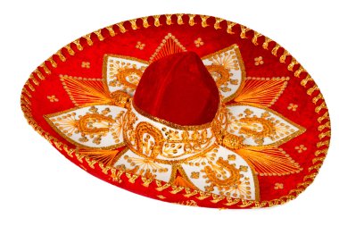 Red sombrero isolated clipart