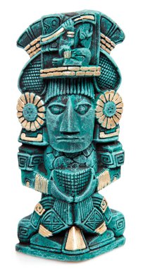 Mayan deity statue from Mexico isolated clipart