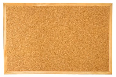 Empty cork board isolated on white backg