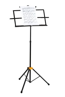 Music stand with piano notes isolated clipart