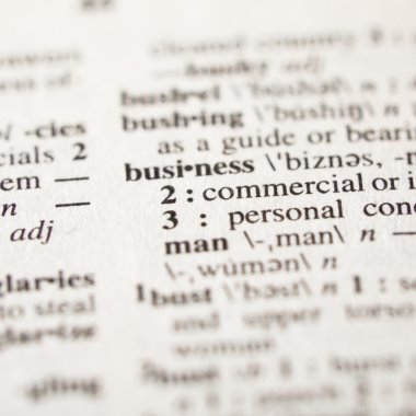 Definition of business in dictionary - s clipart