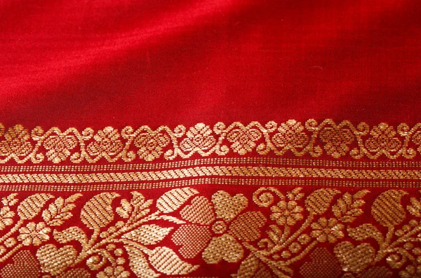Indiska sari närbild — Stockfoto