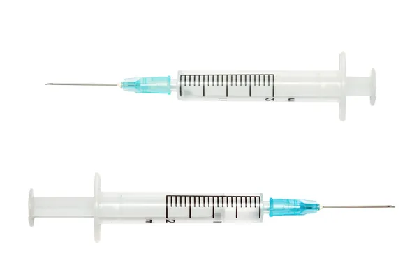 Injekční stříkačka izolovaná na bílém — Stock fotografie