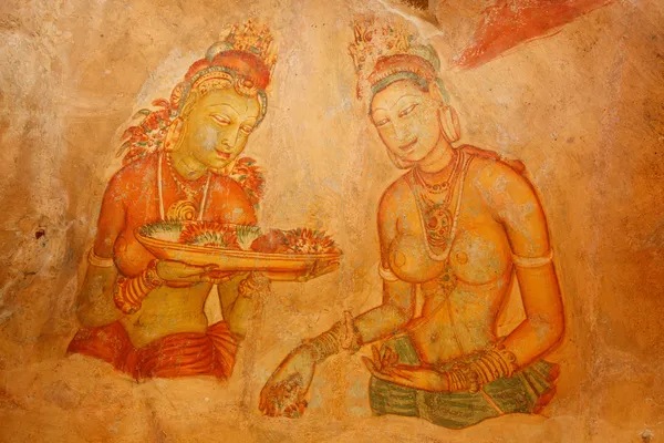 Sigiriya frescoes — Stock Photo, Image