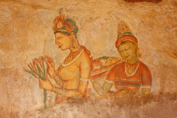Burcht op Sigiriya fresco 's — Stockfoto