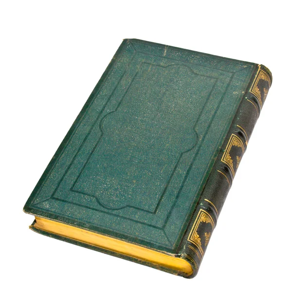 Oude groene boek geïsoleerd — Stockfoto