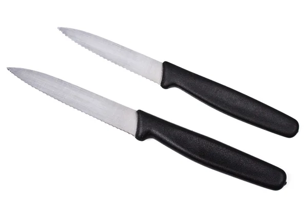Deux couteaux de cuisine isolés — Photo
