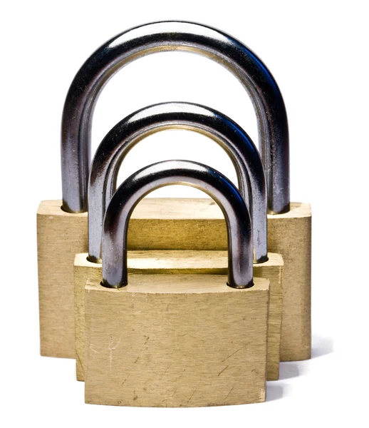 Three padlocks of different size — Stock Photo, Image