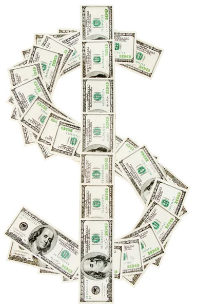 Dollarzeichen aus Hundert-Dollar-Verbot — Stockfoto