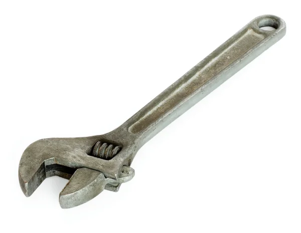 Stary klucz nastawny — Zdjęcie stockowe