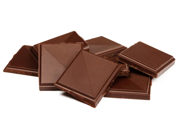 Montón de chocolate negro aislado —  Fotos de Stock