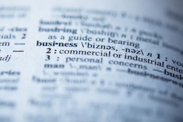 Ορισμός της επιχείρησης στο λεξικό — Stockfoto