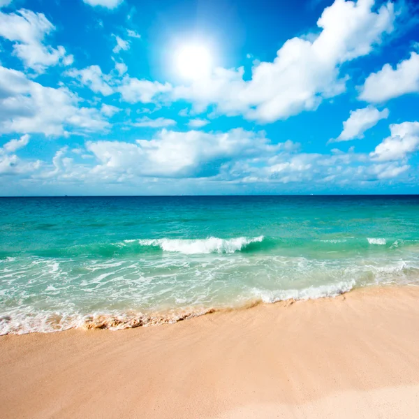 Красивый пляж и море — стоковое фото
