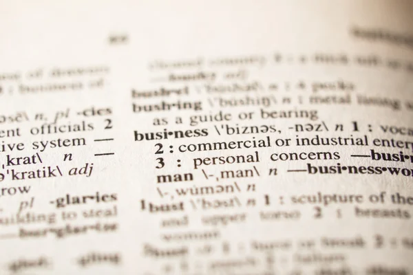 Definitie van bedrijf in woordenboek — Stockfoto