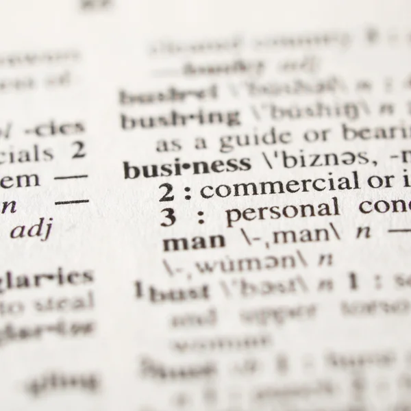 Визначення бізнесу в словнику - s — стокове фото