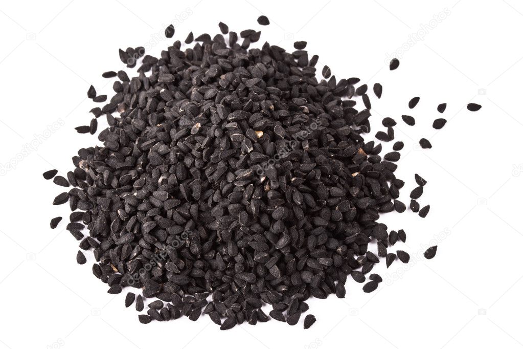 Pile of kalinji spice isolated