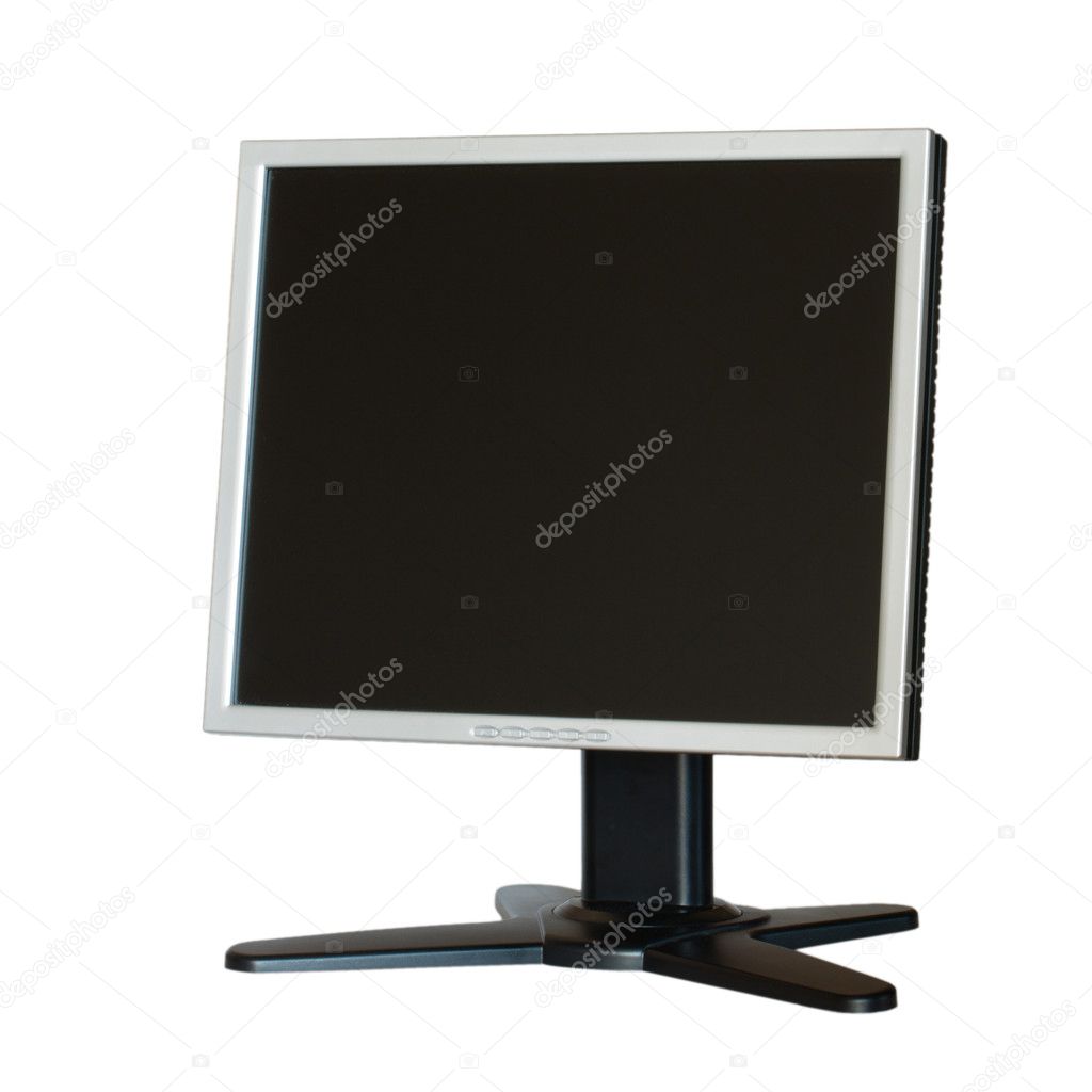 Computer LCD monitor isolated on white b