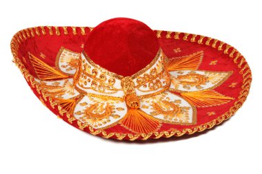 Red sombrero isolated clipart