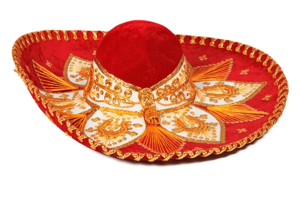 Red sombrero isolated — Stock Photo, Image