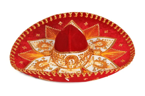 Sombrero vermelho isolado — Fotografia de Stock