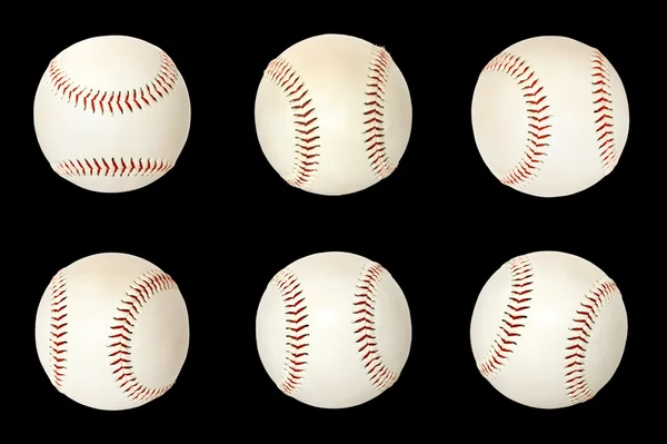 Base balls isolated on black background — Stock Photo, Image