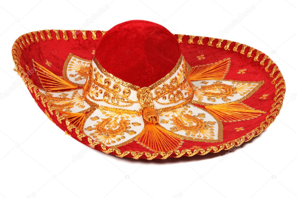 Red sombrero isolated