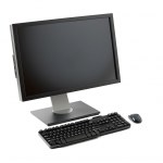 Computer Workstation Monitor Keyboard Mouse Isolated White Background ...