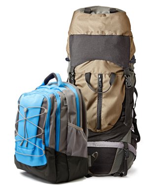 Two backpacks isolated clipart