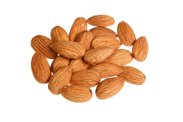 Pile of almonds isolated — Stock Photo, Image